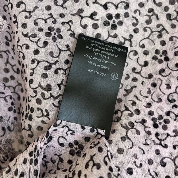 Zadig & Voltaire Lavender Purple Ditsy Floral Tweet Goa Semi Sheer Blouse - Picture 8 of 9